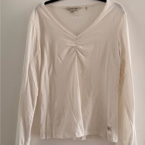 Toad&Co Cream V-Neck Long Sleeve Top